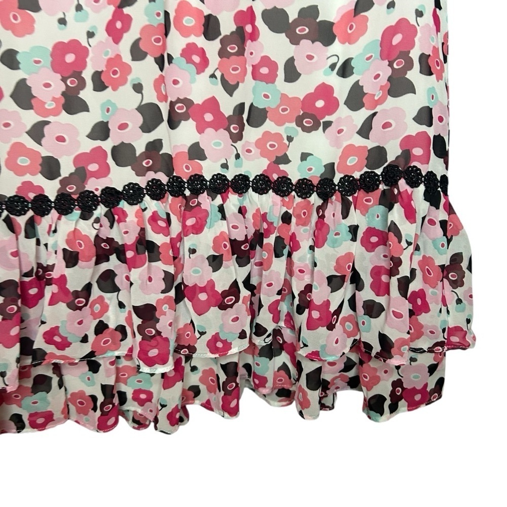 Kate Spade Floral Pink and Black Kids Dress ruffle size 10 - Picture 4 of 12